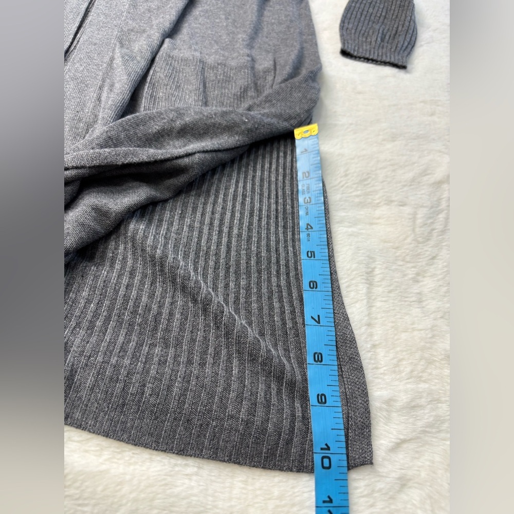 INC International Concepts Gray Ribbed Duster Cardigan Large - Picture 9 of 12